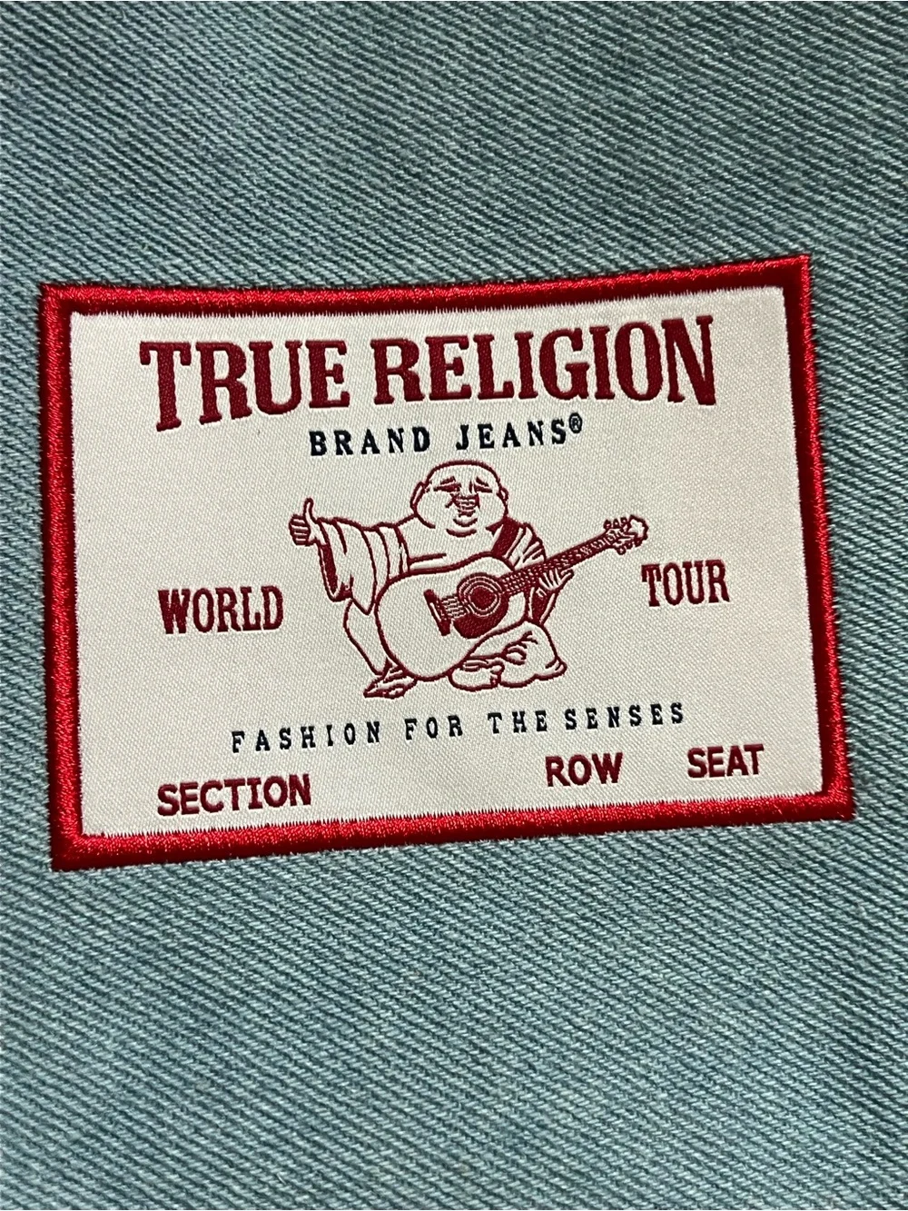 True Religion Light Blue and Red Men's Toiletry Kit